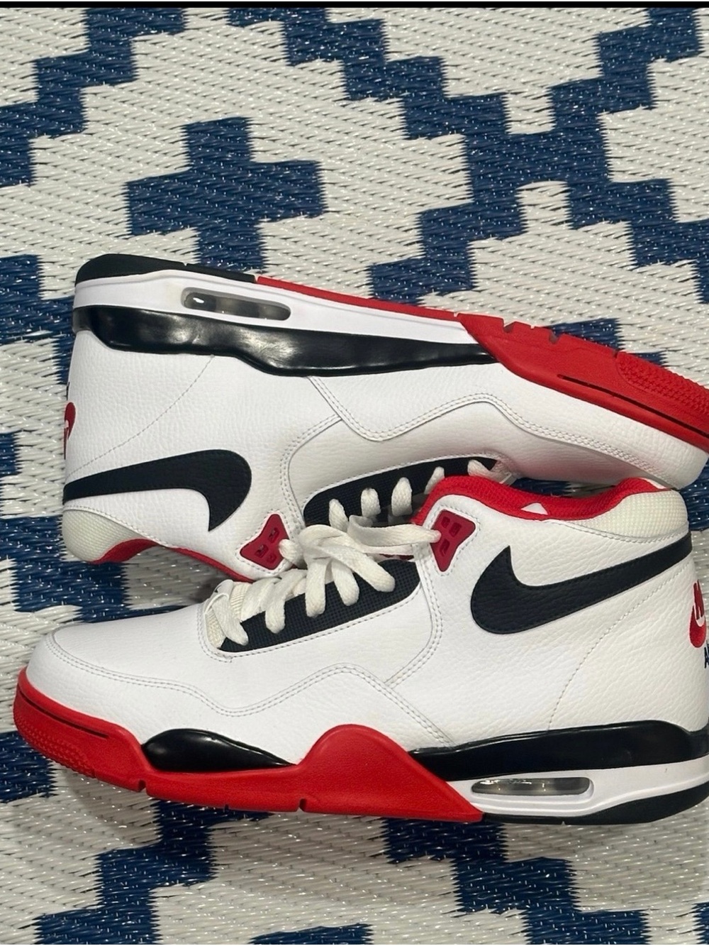 Nike Flight Legacy Red White Black Men Casual Lifestyle Shoes Sneaker Like New